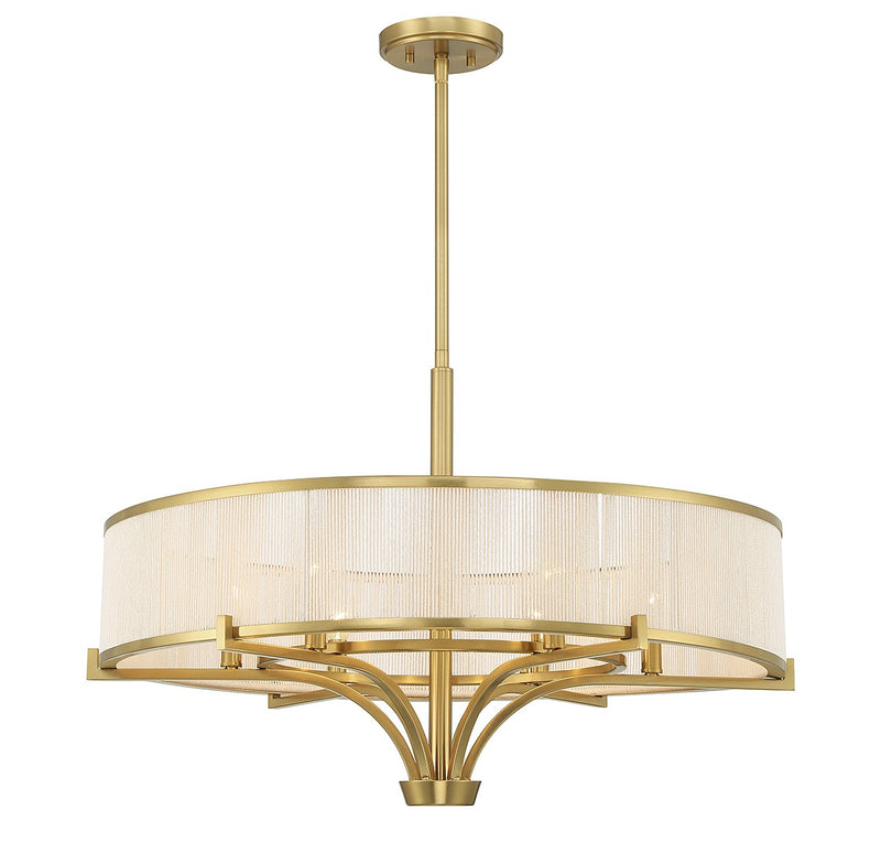 Savoy House 1-7752-6-322 Six Light Chandelier, Warm Brass