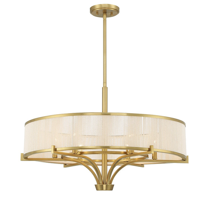 Savoy House 1-7752-6-322 Six Light Chandelier, Warm Brass