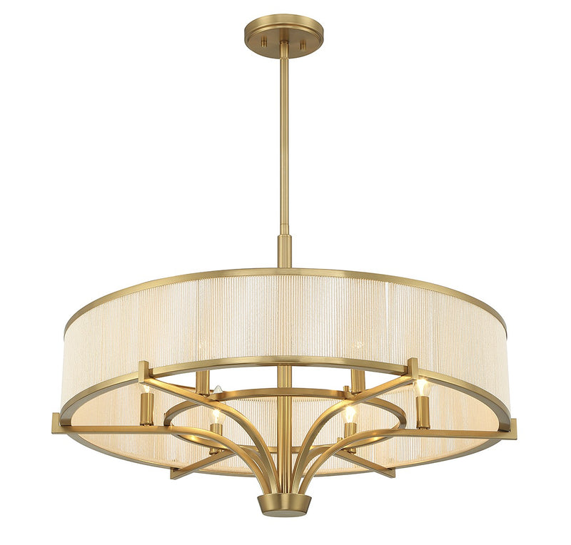 Savoy House 1-7752-6-322 Six Light Chandelier, Warm Brass