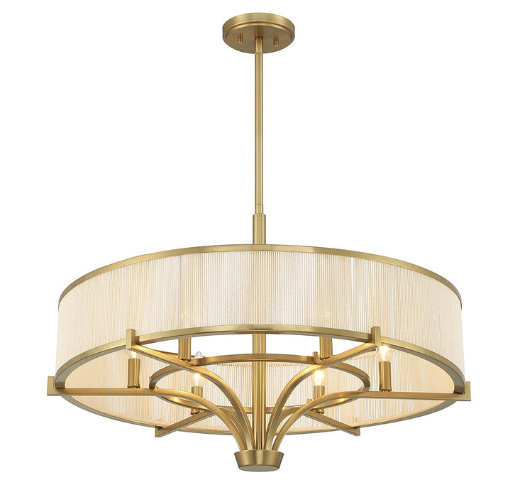 Savoy House 1-7752-6-322 Six Light Chandelier, Warm Brass