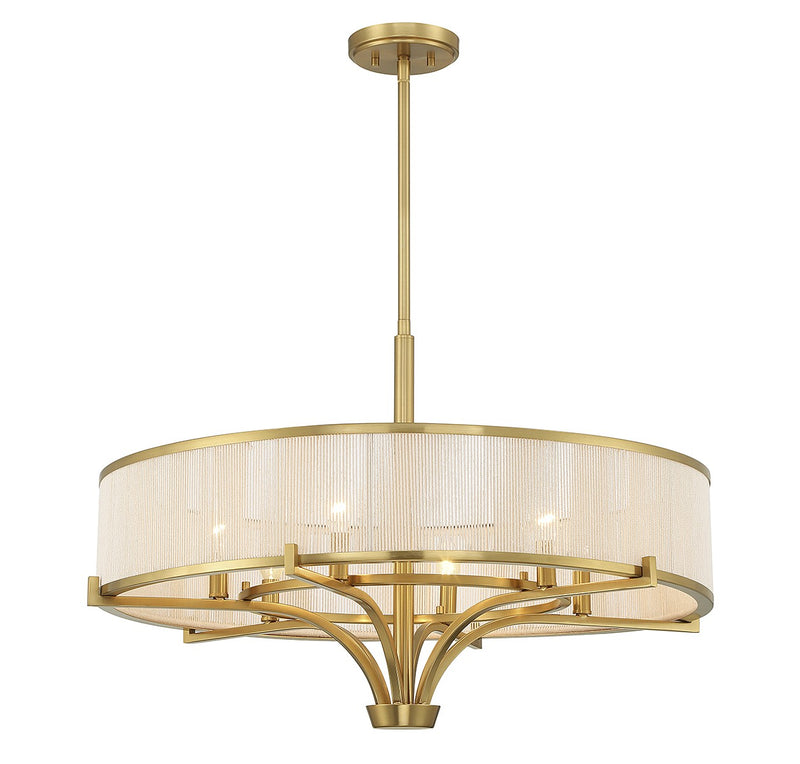 Savoy House 1-7752-6-322 Six Light Chandelier, Warm Brass