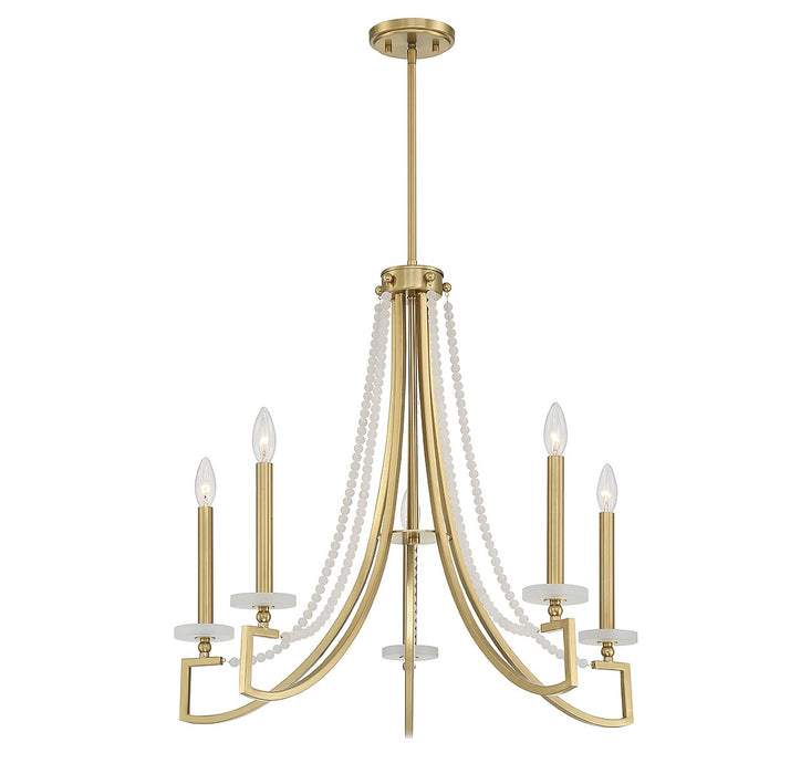 Savoy House 1-8803-5-322 Five Light Chandelier, Warm Brass