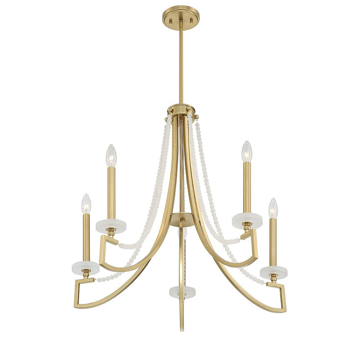Savoy House 1-8803-5-322 Five Light Chandelier, Warm Brass