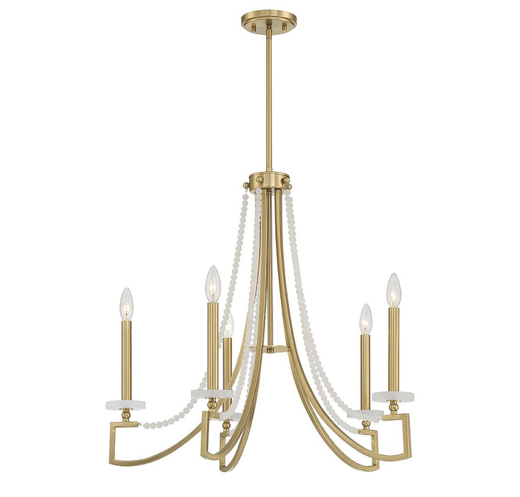 Savoy House 1-8803-5-322 Five Light Chandelier, Warm Brass