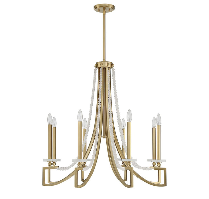 Savoy House 1-8804-8-322 Eight Light Chandelier, Warm Brass