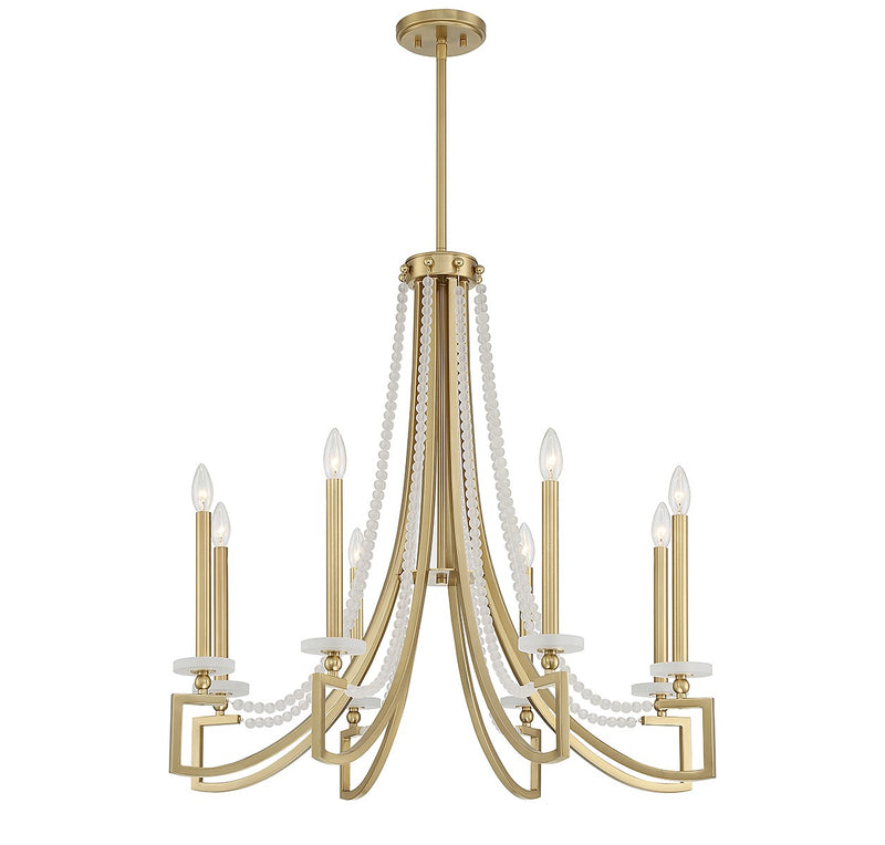 Savoy House 1-8804-8-322 Eight Light Chandelier, Warm Brass