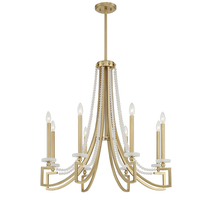 Savoy House 1-8804-8-322 Eight Light Chandelier, Warm Brass