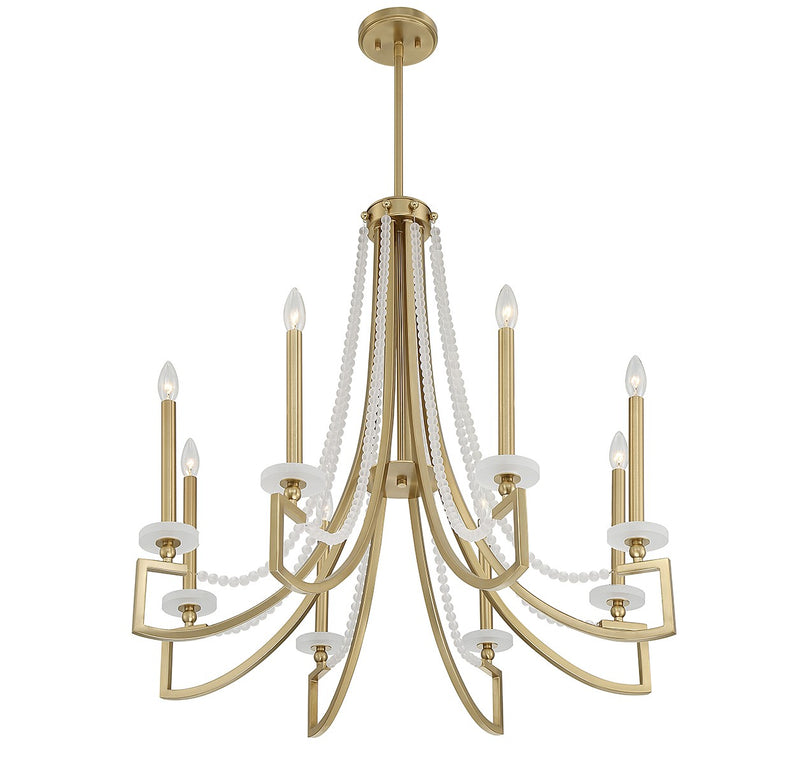 Savoy House 1-8804-8-322 Eight Light Chandelier, Warm Brass