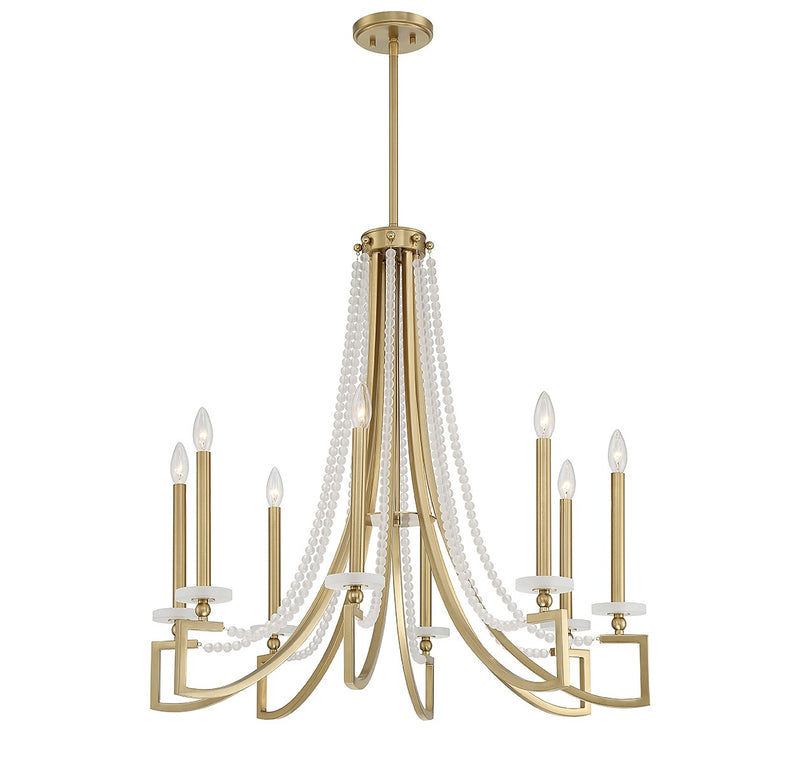 Savoy House 1-8804-8-322 Eight Light Chandelier, Warm Brass