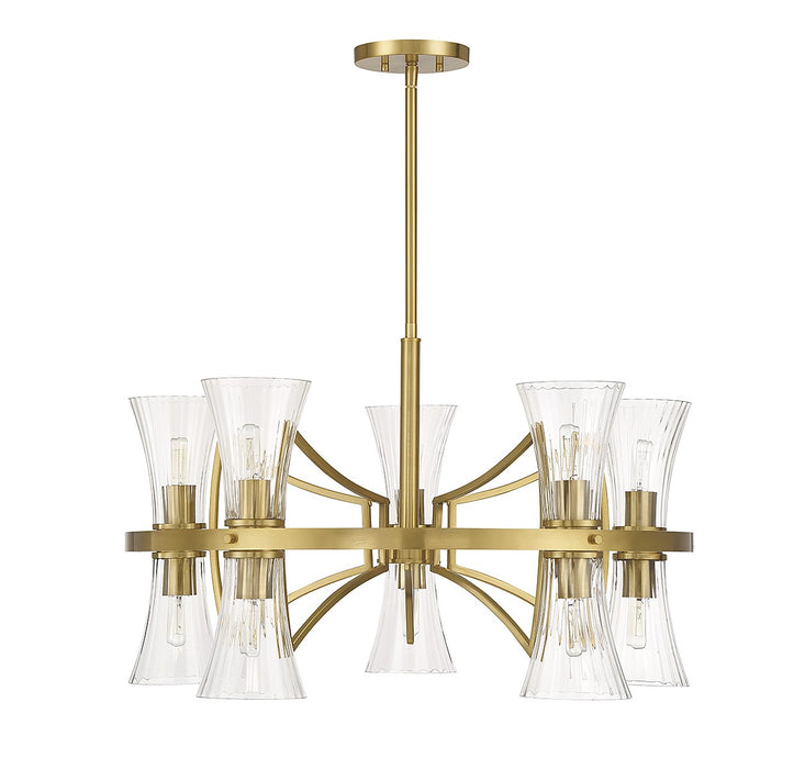 Savoy House 1-9704-10-322 Ten Light Chandelier, Warm Brass