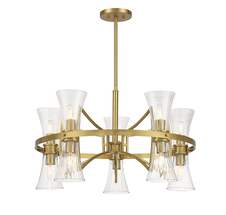 Savoy House 1-9704-10-322 Ten Light Chandelier, Warm Brass