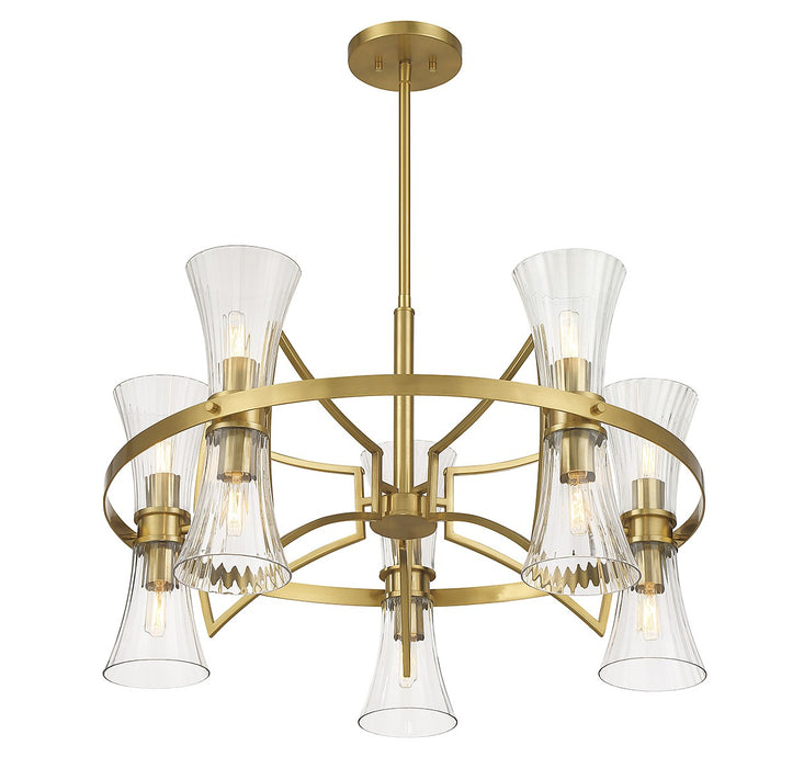 Savoy House 1-9704-10-322 Ten Light Chandelier, Warm Brass