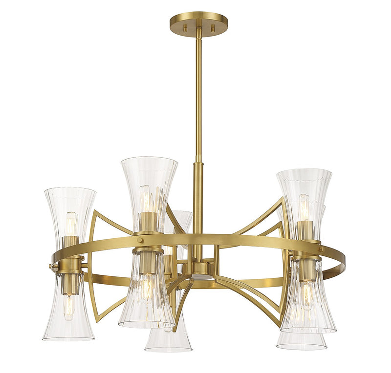 Savoy House 1-9704-10-322 Ten Light Chandelier, Warm Brass