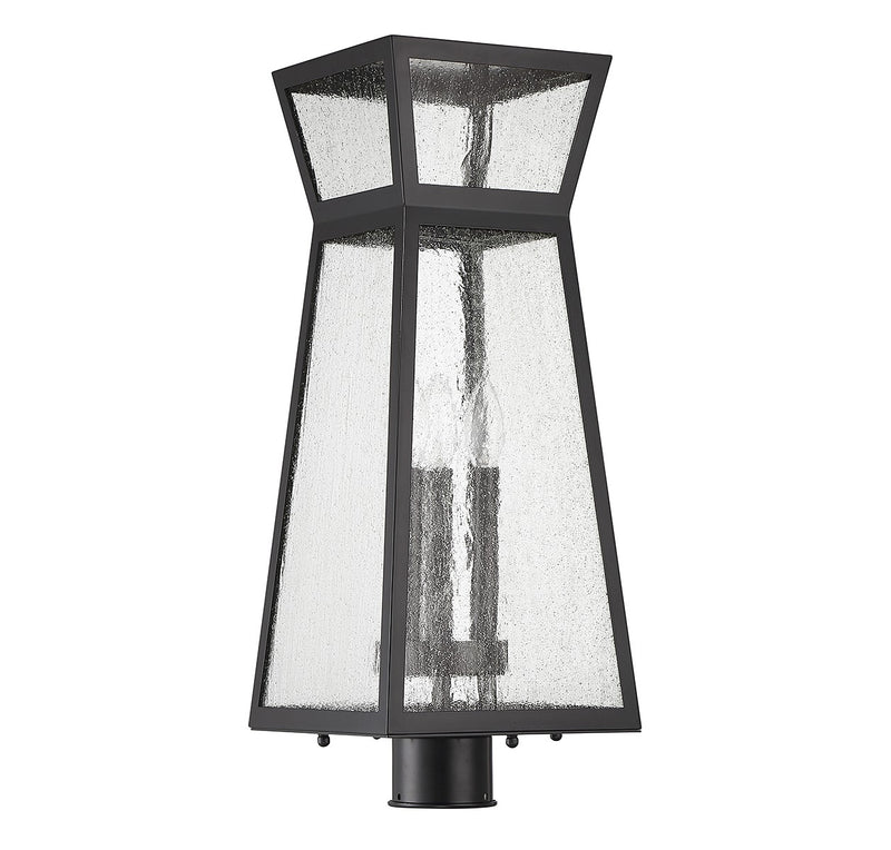 Savoy House 5-633-BK Three Light Outdoor Post Lantern, Matte Black