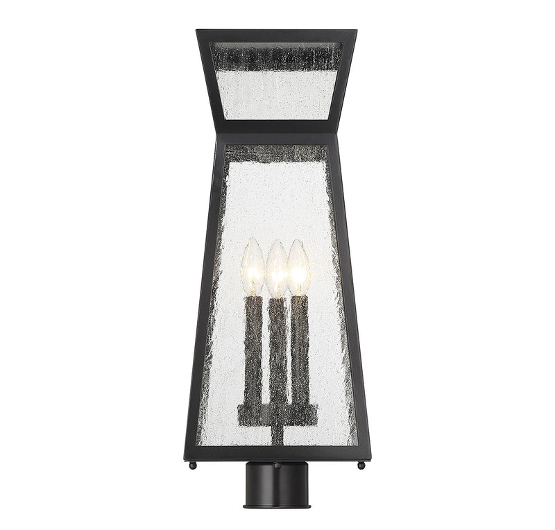 Savoy House 5-633-BK Three Light Outdoor Post Lantern, Matte Black