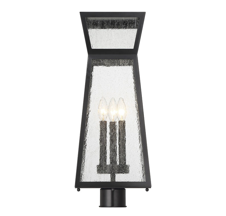 Savoy House 5-633-BK Three Light Outdoor Post Lantern, Matte Black