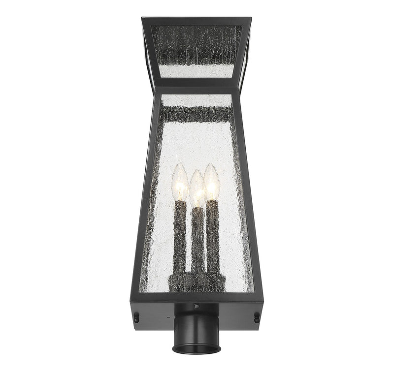 Savoy House 5-633-BK Three Light Outdoor Post Lantern, Matte Black