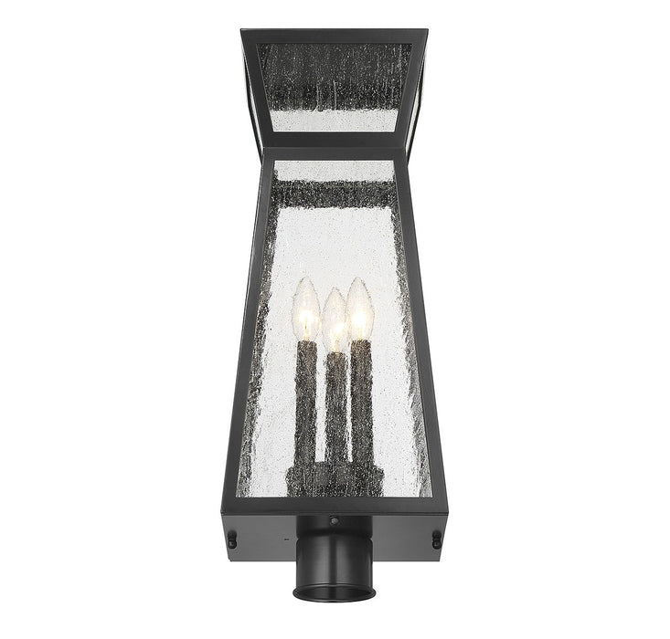 Savoy House 5-633-BK Three Light Outdoor Post Lantern, Matte Black