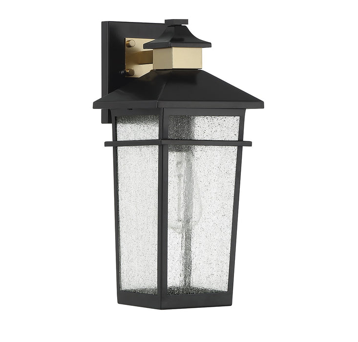Savoy House 5-719-143 One Light Outdoor Wall Lantern, Matte Black with Warm Brass
