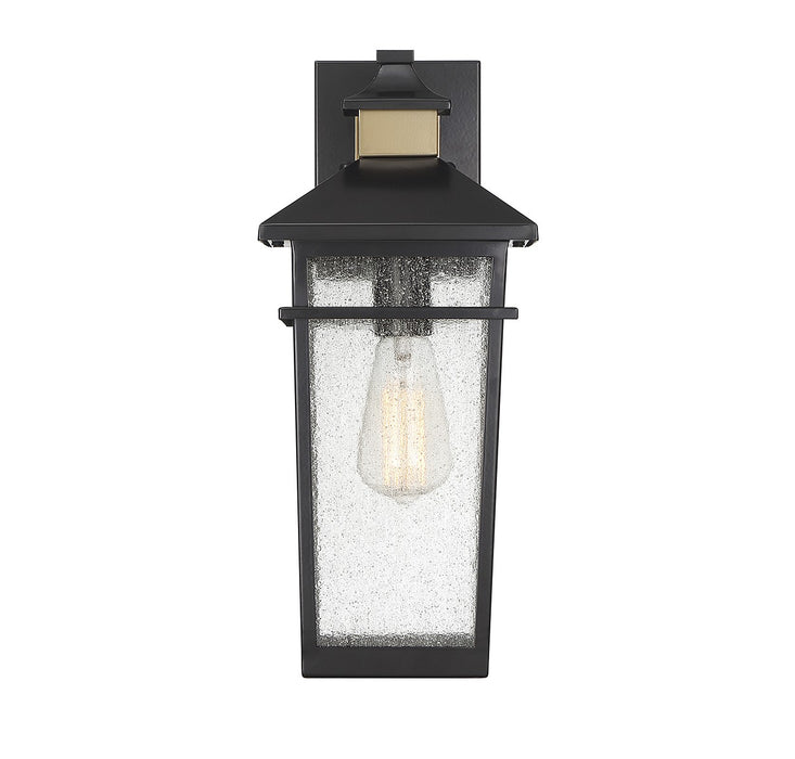 Savoy House 5-719-143 One Light Outdoor Wall Lantern, Matte Black with Warm Brass
