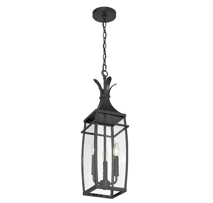 Savoy House 5-763-BK Three Light Outdoor Hanging Lantern, Matte Black