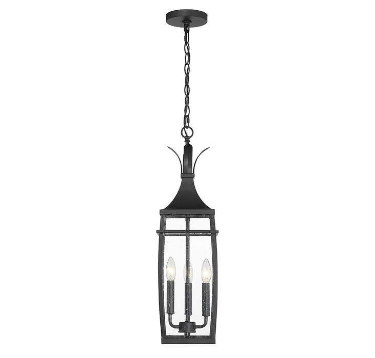 Savoy House 5-763-BK Three Light Outdoor Hanging Lantern, Matte Black