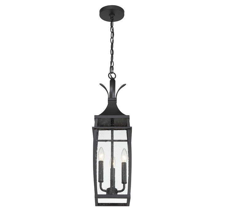 Savoy House 5-763-BK Three Light Outdoor Hanging Lantern, Matte Black