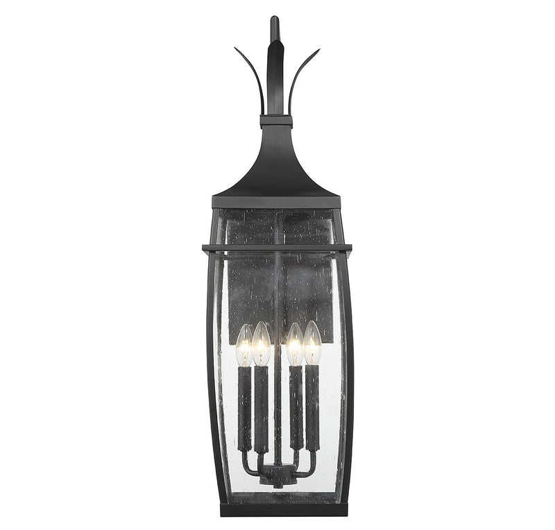 Savoy House 5-764-BK Four Light Outdoor Wall Lantern, Matte Black