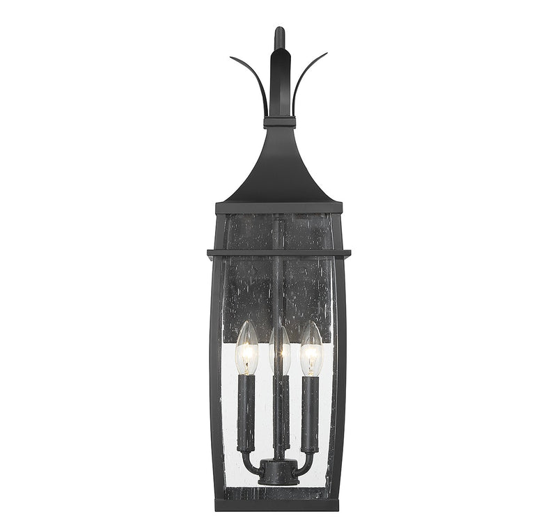 Savoy House 5-765-BK Three Light Outdoor Wall Lantern, Matte Black