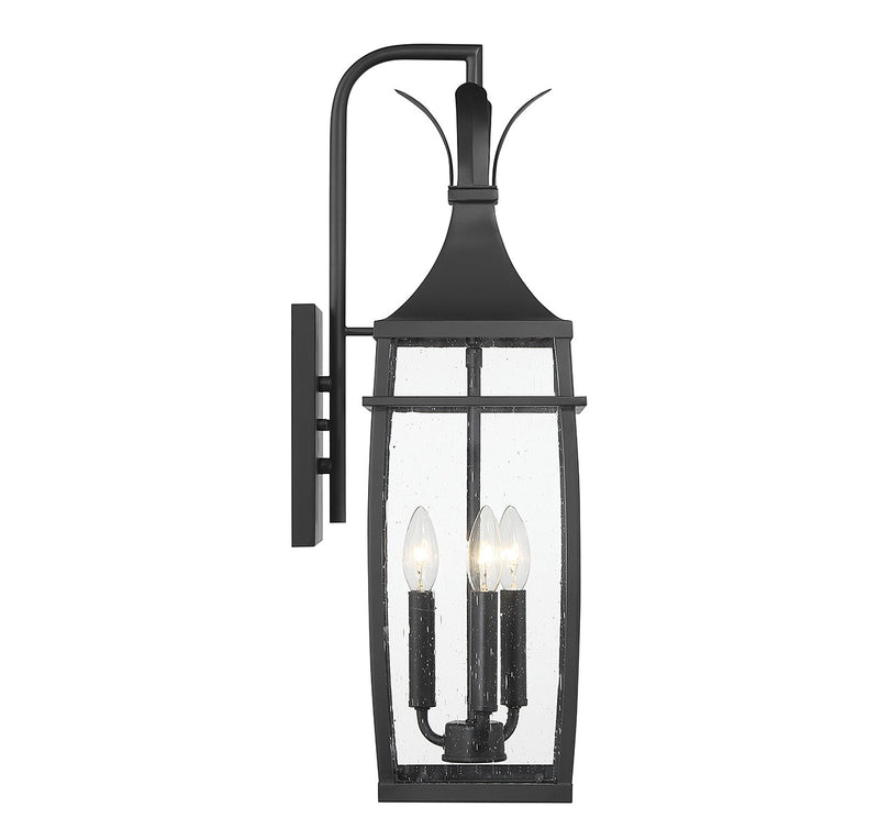 Savoy House 5-765-BK Three Light Outdoor Wall Lantern, Matte Black