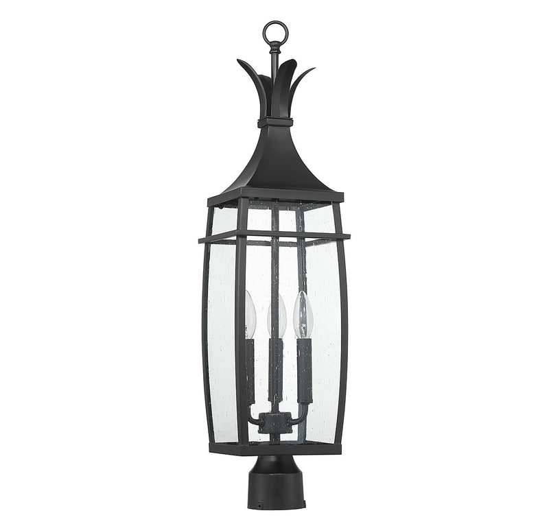 Savoy House 5-769-BK Three Light Outdoor Post Lantern, Matte Black