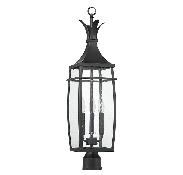 Savoy House 5-769-BK Three Light Outdoor Post Lantern, Matte Black