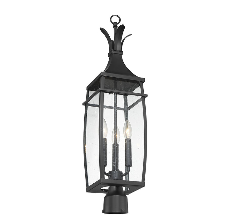 Savoy House 5-769-BK Three Light Outdoor Post Lantern, Matte Black