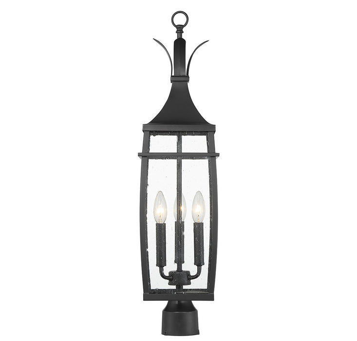 Savoy House 5-769-BK Three Light Outdoor Post Lantern, Matte Black