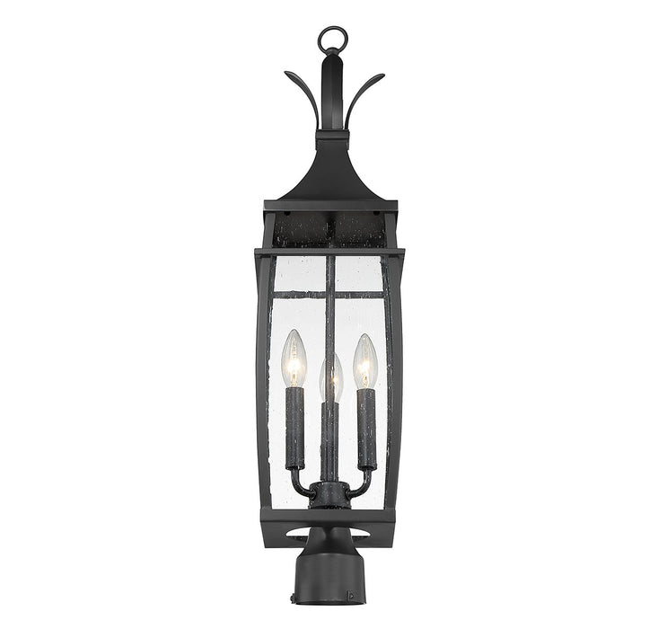 Savoy House 5-769-BK Three Light Outdoor Post Lantern, Matte Black