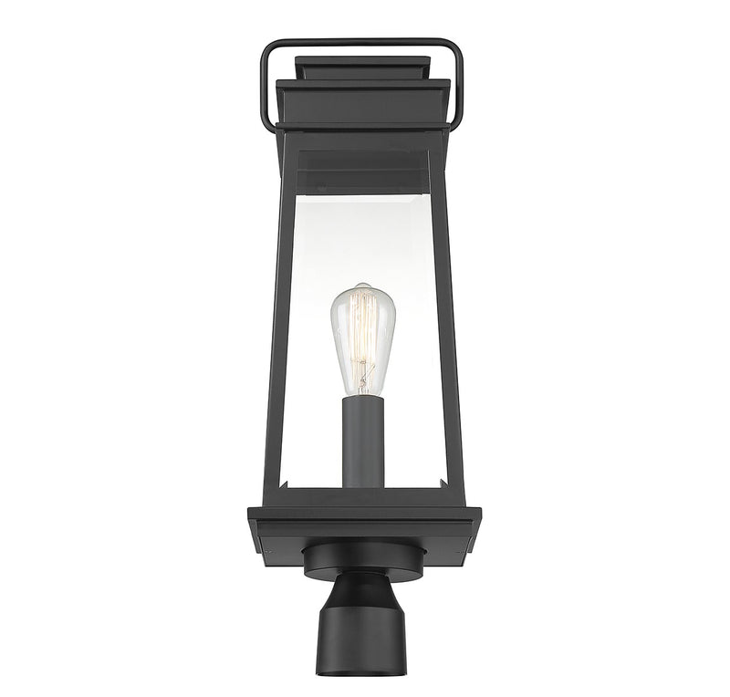 Savoy House 5-817-BK One Light Outdoor Post Lantern, Matte Black