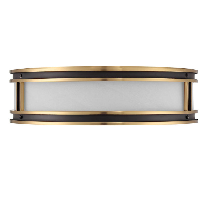 Savoy House 6-1822-4-143 Four Light Flush Mount, Matte Black with Warm Brass