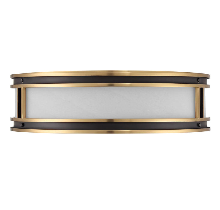Savoy House 6-1822-4-143 Four Light Flush Mount, Matte Black with Warm Brass