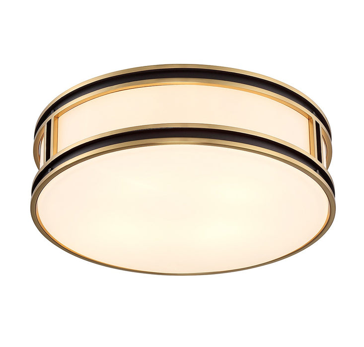 Savoy House 6-1822-4-143 Four Light Flush Mount, Matte Black with Warm Brass