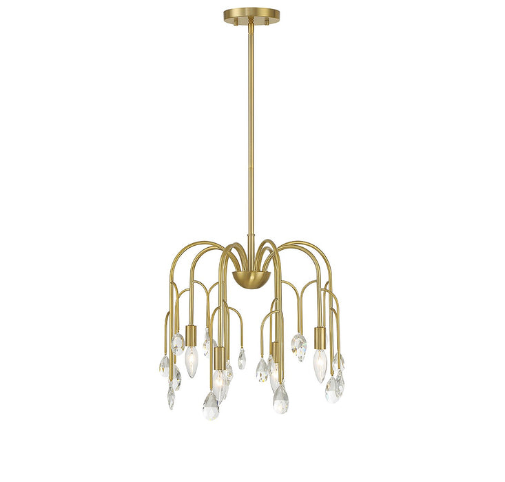 Savoy House 6-6684-4-127 Four Light Convertible Semi-Flush or Pendant, Noble Brass