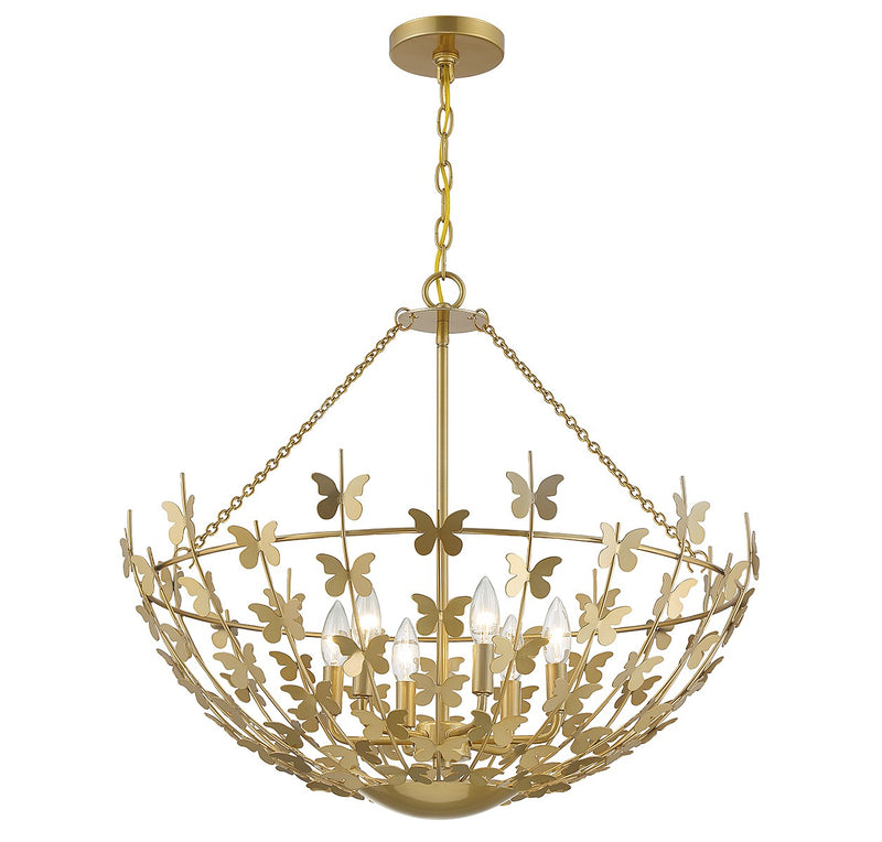 Savoy House 7-4199-6-171 Six Light Pendant, Burnished Brass