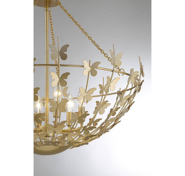 Savoy House 7-4199-6-171 Six Light Pendant, Burnished Brass