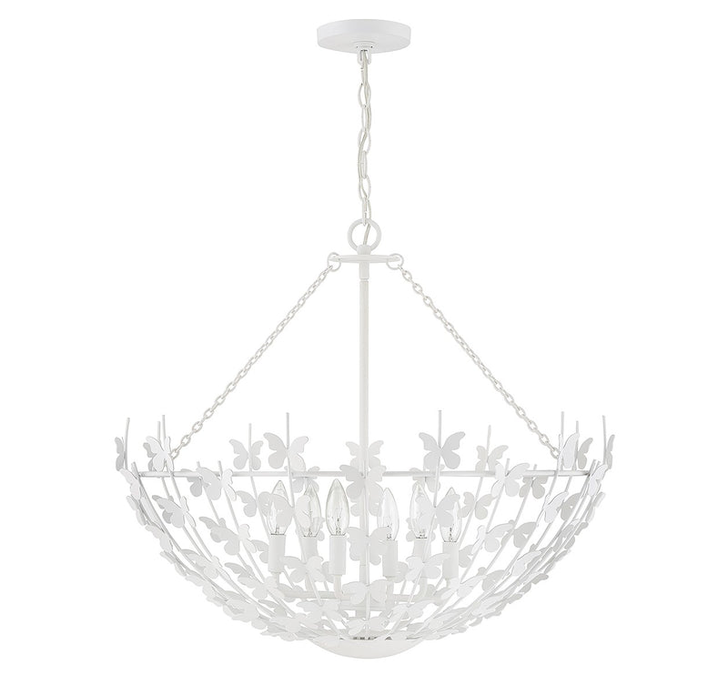 Savoy House 7-4199-6-83 Six Light Pendant, Bisque White