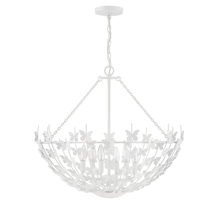 Savoy House 7-4199-6-83 Six Light Pendant, Bisque White