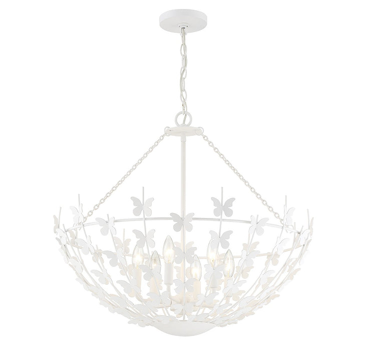 Savoy House 7-4199-6-83 Six Light Pendant, Bisque White