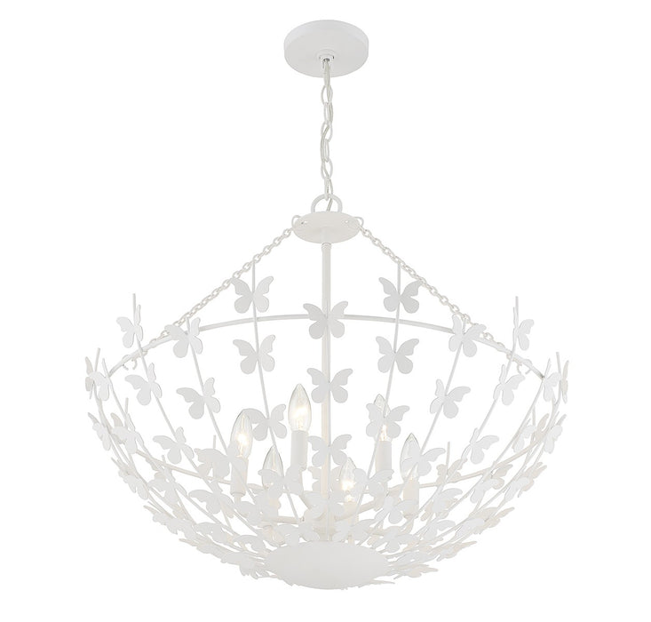 Savoy House 7-4199-6-83 Six Light Pendant, Bisque White
