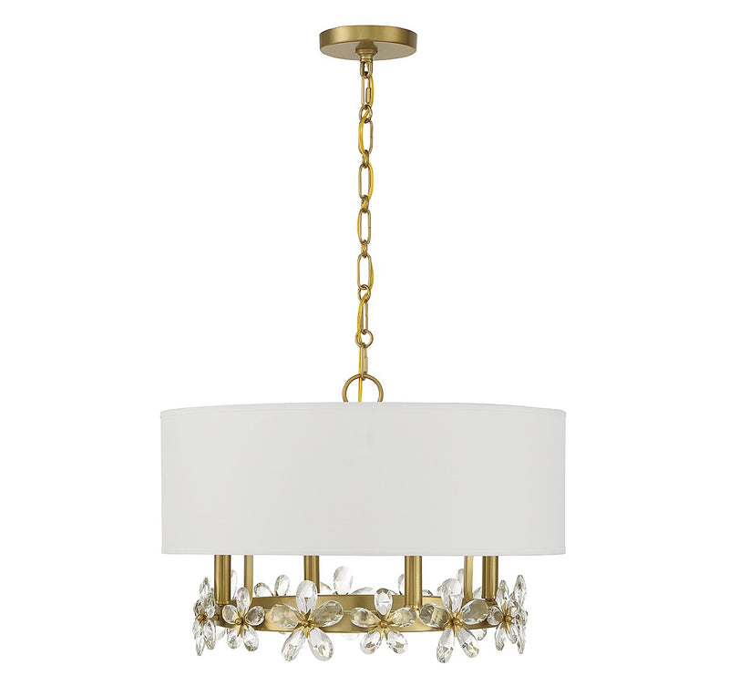 Savoy House 7-4366-4-322 Four Light Pendant, Warm Brass