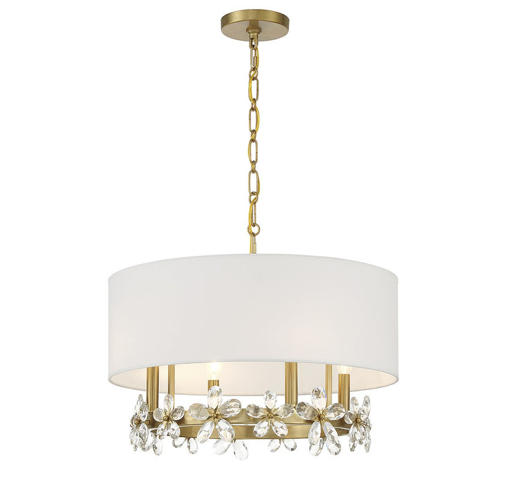 Savoy House 7-4366-4-322 Four Light Pendant, Warm Brass