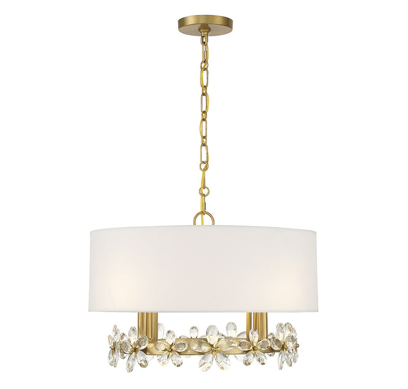 Savoy House 7-4366-4-322 Four Light Pendant, Warm Brass