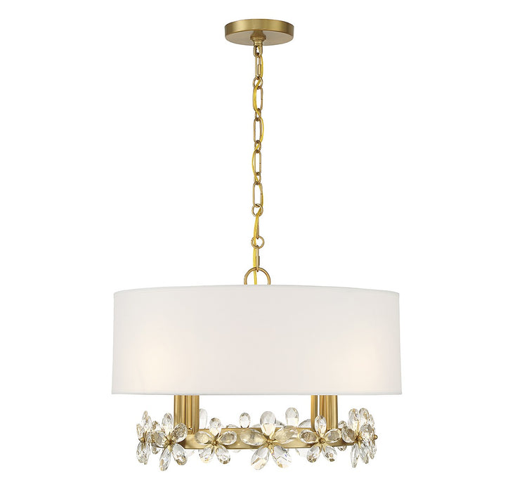 Savoy House 7-4366-4-322 Four Light Pendant, Warm Brass